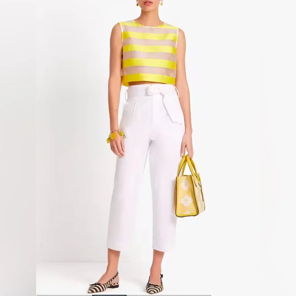 Kate Spade Poplin white cropped pants size 0 - Picture 1 of 12